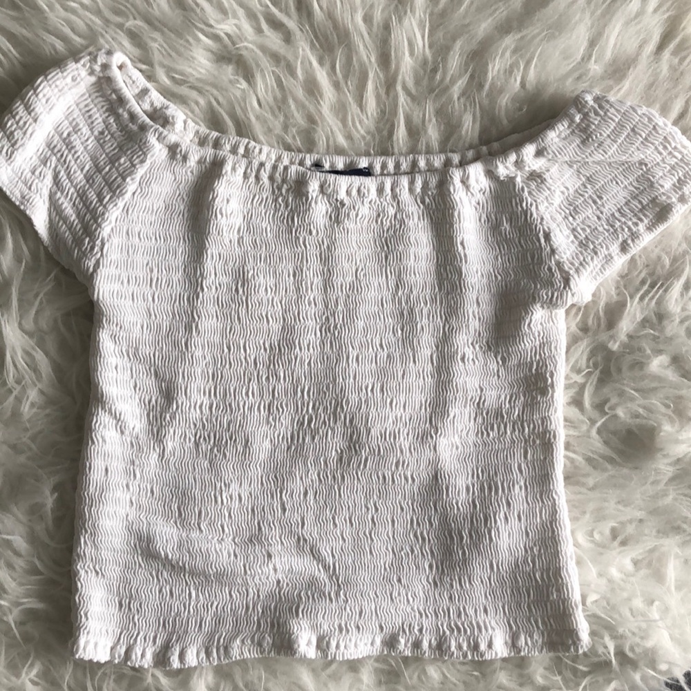 Brandy Melville White Off Shoulder Crop Top